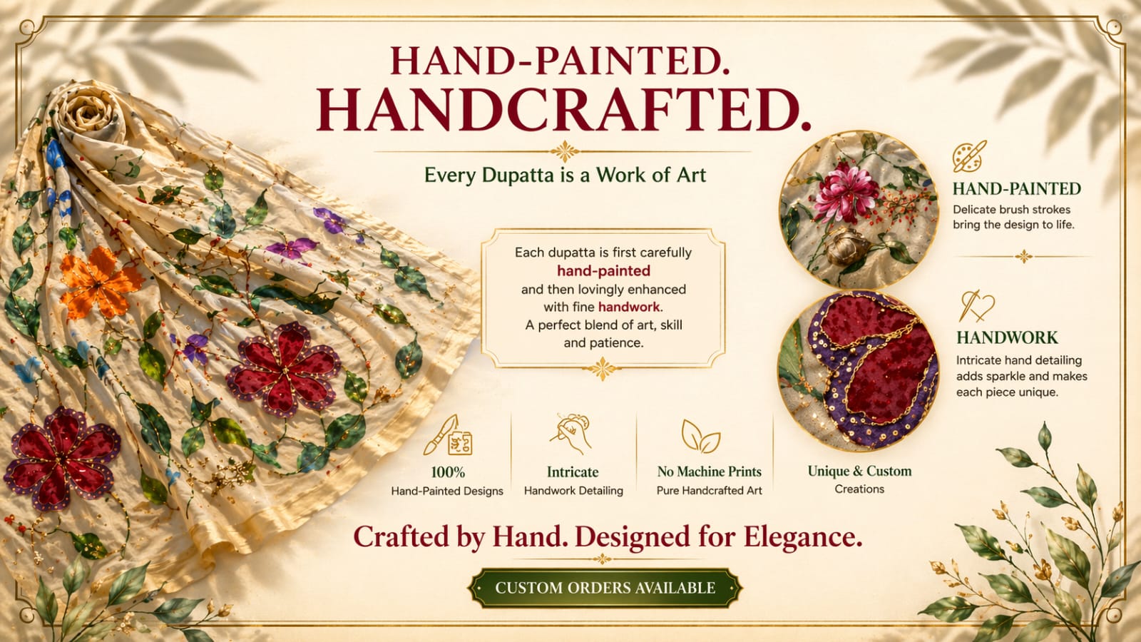 Hand-Painted Dupattas